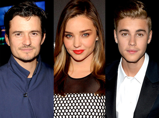 Orlando Bloom, Miranda Kerr, Justin Bieber Orlando Bloom, Miranda Kerr, Justin Bieber